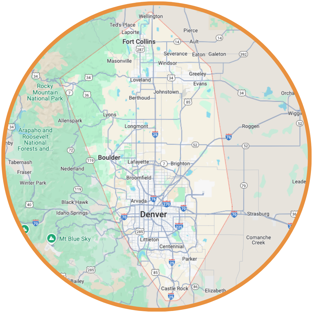 G2 Construction service area across the Colorado Front Range